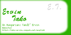 ervin tako business card